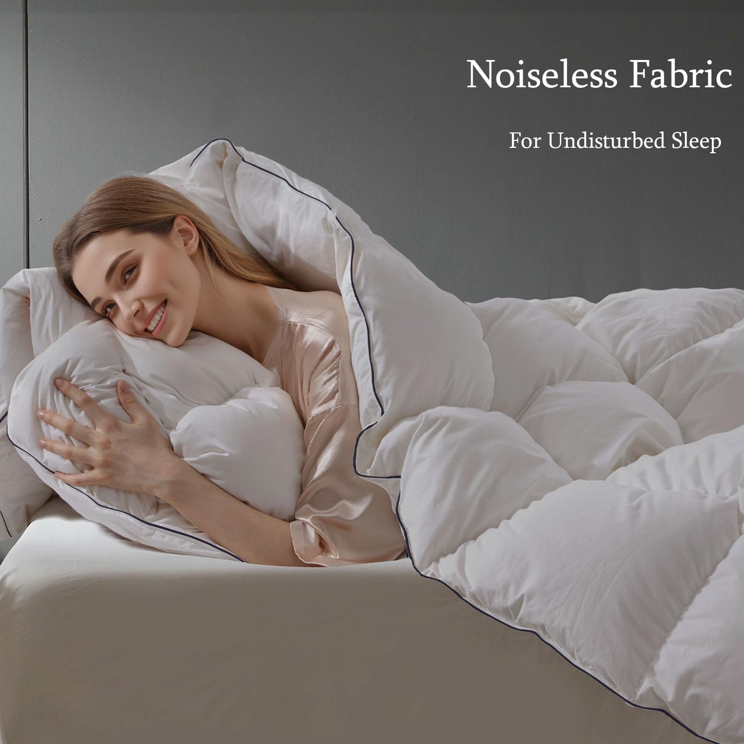 Queen Size Down Comforter - Medium Weight All-Season Duvet Insert