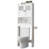 Bathroom Cabinet, Linen Storage Cabinet with Doors, Wooden Floor Cabinet with Adjustable Shelves for Bathroom,