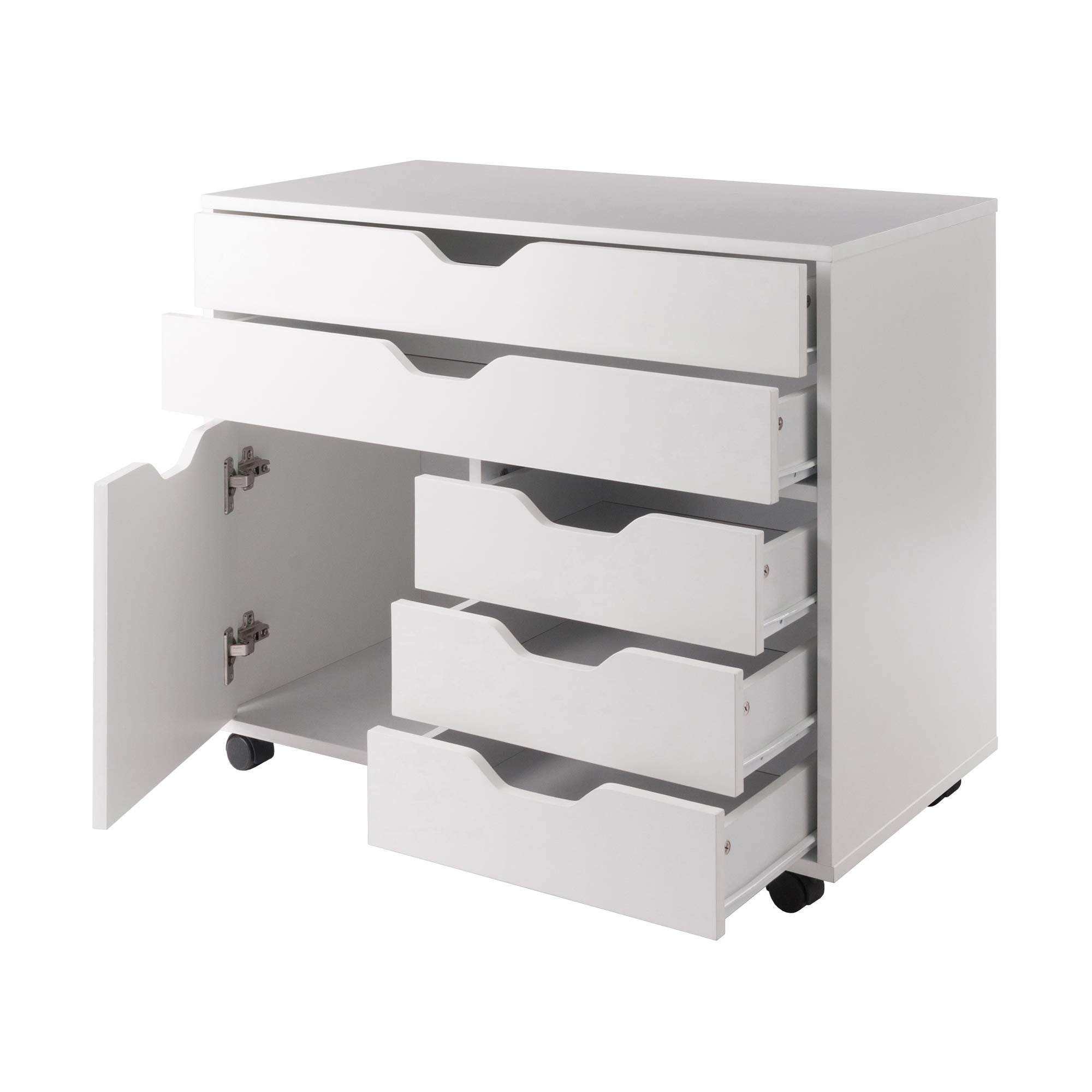 Halifax Storage Mobile Cabinets, 1 Door, 3 Drawers, 2 Wide Drawers, for Home Office