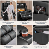 Large Electric Power Lift Recliner Chair, PU Leather Massage Chair