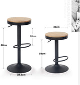 Bar Stools Set of 2 Barstools Counter Height Bar Stools Adjustable Swivel Kitchen Island