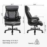 Big and Tall Office Chair 500lbs Heavy Duty Ergonomic Computer Desk Chair with Arms