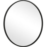 Round Shape Sleek Frame Mirror, Black