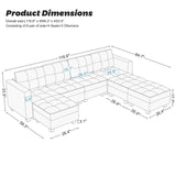 Modular Sectional Sofa Couch, 6 Seats Sectional Sleeper Sofa