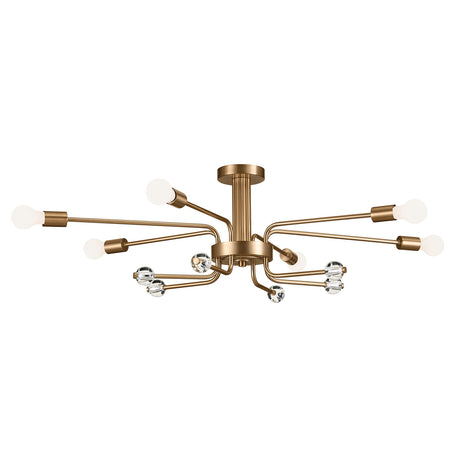 Ocala 52602CPZ Flush Mount 6- Light 41.25˝ with Clear Crystal in Champagne Bronze