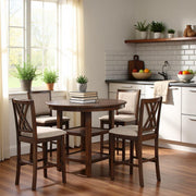 5-Piece Round Counter Height Dining Set with Storage