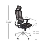 Executive Chair with 2D Adjustable Headrest, Ergonomic Office Chair with Mesh Seat