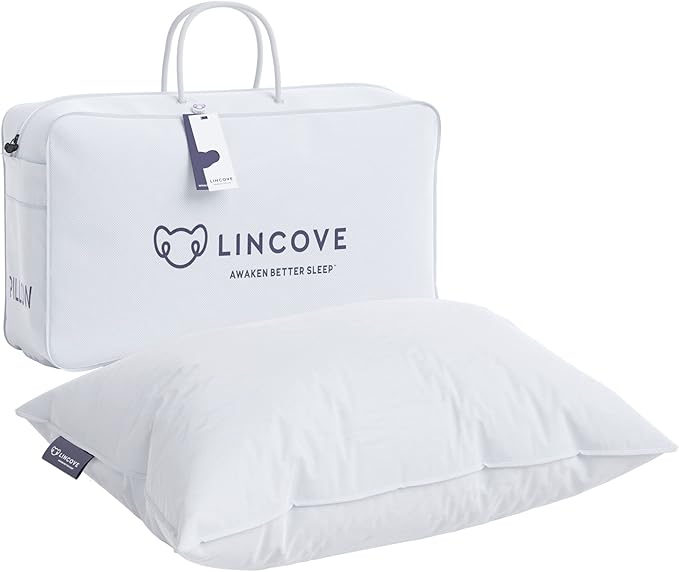 Sleeping Pillow, Filled with Premium Down, 600 Fill Power – Includes A Pillow Protector,