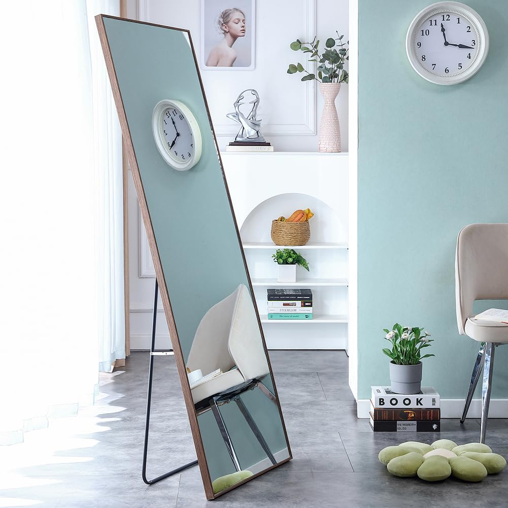Floor Standing Mirror, Full Length Mirror, Solid Wood Frame Floor Mirror
