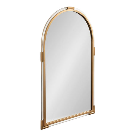 Arceo Modern Glam Acrylic Arch Mirror, 22 x 34, Gold, Arched Mirror Decor with Metal