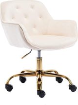 Comfy Home Office Task Chair with Wheels, Cute Modern Upholstered Velvet Back