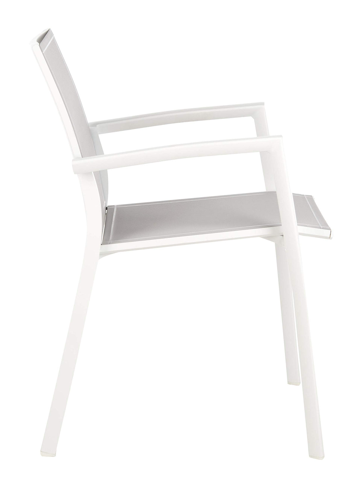 Outdoor Collection Negan Grey and White Stackable Chair (Set of 2)