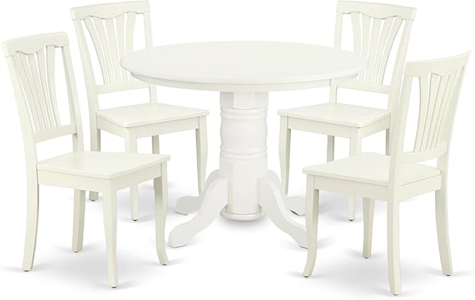 -BLK-LC 5 Piece Modern Dining Table Set Includes a Round Kitchen Table with Pedestal