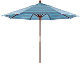 9' Rd. Wooden Market Umbrella, Push Open Pin Stop ,