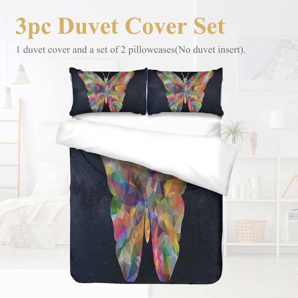 Printed Comforter Cover Set Twin Butterfly Insect Galaxy Sky Night Butterfly Flying Butterfly Png Butterfly Png Vector Butterfly Png Transparent Bedspread Room Decor for Kids Boys and Girls