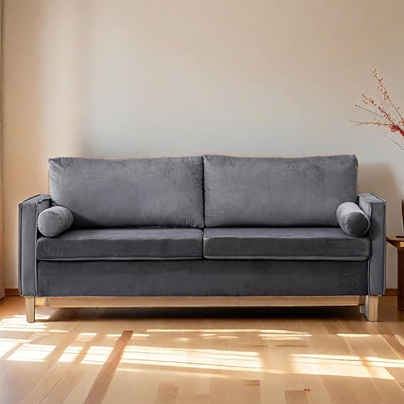 Upholstered Velvet Loveseat 70 Inches Sofa Double Small Sofa with 2 Seats