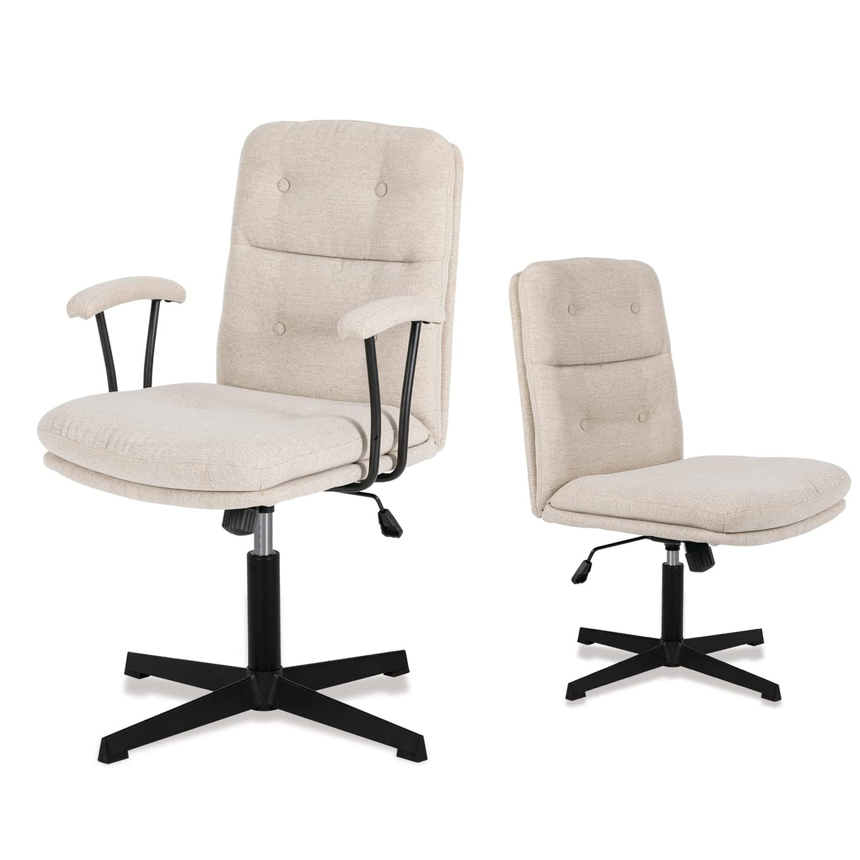 Modern Office Desk Chair, Vanity Chair with Removable Padded Armrests for Home