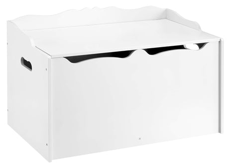 Kids Toy Box, Wooden Organizer Storage Chest,White, 30" x 18" x 19"