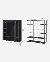 Closet Wardrobe, Portable Closet for Bedroom, Clothes Rail with Non-Woven