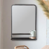 Large Metal Framed Mirror with Shelf