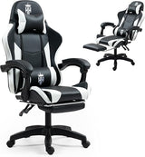 Ergonomic Gaming Chair with Footrest - Reclining Big and Tall Office Chair