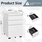 3 Drawer Filing Cabinet with Lock, File Cabinets for Home Office, Locking File Cabinet