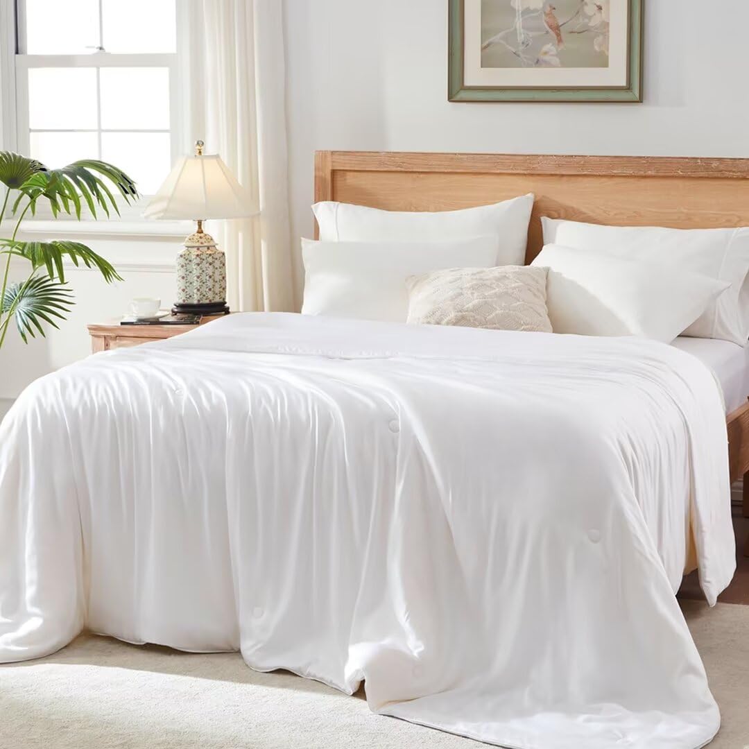 Bamboo Viscose Cooling Comforter King Size,Luxurious Lightweight Blanket