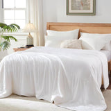 Bamboo Viscose Cooling Comforter Queen Size,Luxurious Lightweight Blanket for Summer