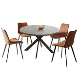 47" Round Dining Table Set, Mid Century Modern Round Dining Table for 4-6 Person,