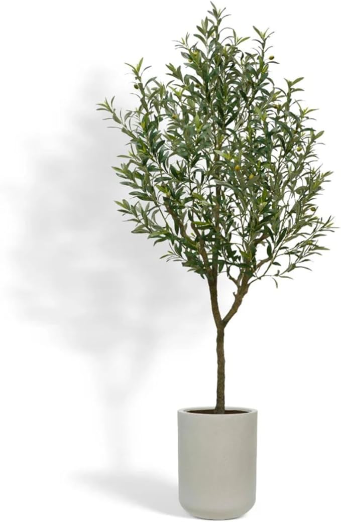 Olive Topiary Tree, Premium Handmade Artificial Indoor Plant Stands 34” Tall