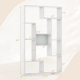 47" Bookshelf Set of 2, Modern Wooden Geometric Bookcase with Open Shelves, Anti-Tipping Kits, Wood Book Case Shelf, Open Cube Storage Organizer Display Rack for Living Room, White