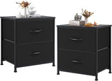 Nightstand Small Dresser with 2 Fabric Drawers Side Tables Bedroom End Table