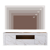 65 Inch Tv Stand, Modern High Glossy Entertainment Center with Storage and Drawers,