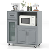 Rolling Kitchen Island Cart on Wheels, Mobile Kitchen Cart with Drawer