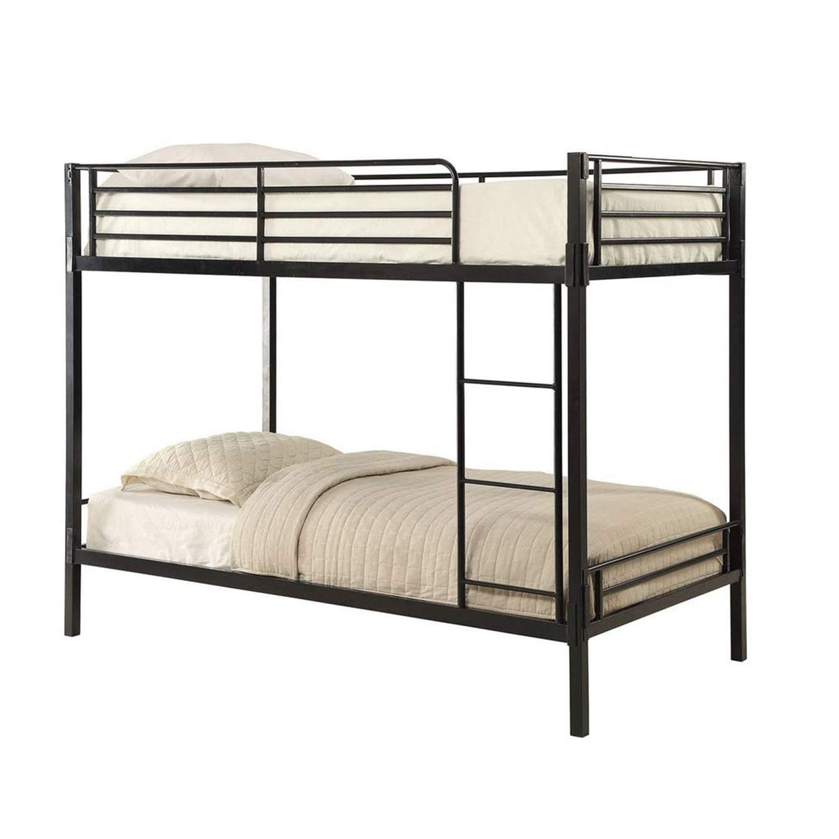 Tool Less Boltzero Bunk Bed, Twin, Black Metal