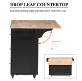 Rolling Kitchen Island with Storage - Portable Kitchen Island with Drop Leaf