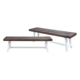 318118 Carlisle Benches, Sandblasted Dark Brown + White