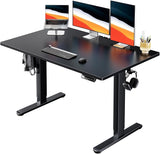 Electric Standing Desk, 48" x 24" Whole Piece Desktop, Adjustable Height Computer Desk, 4 Height Memory Settings, Sit Stand Up Desk for Home Office, White