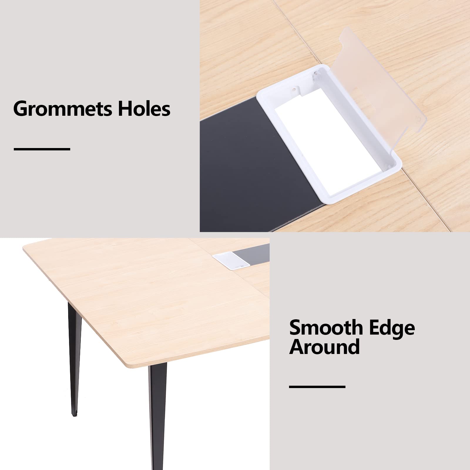 8FT Conference Table, 94.49" L x 47.24" W x 29.53" H Meeting Seminar Table
