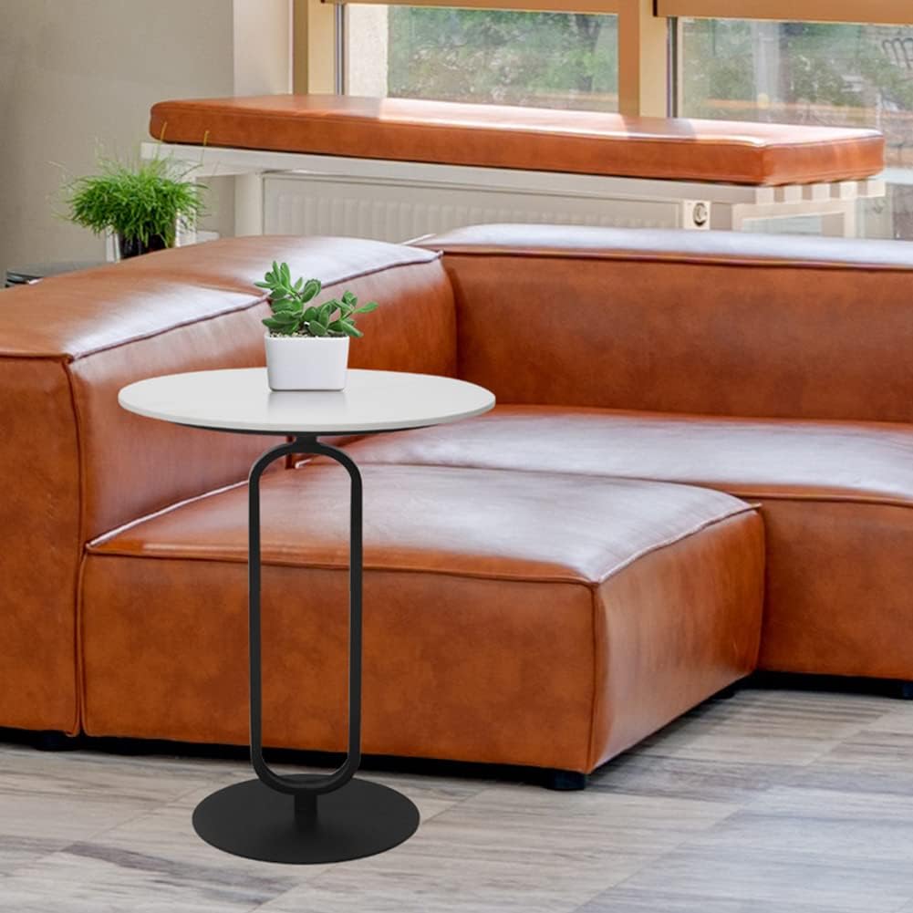 Side Table with Marble Top Metal Pub Bar Round Table Modern Sofa Side End Table Coffee