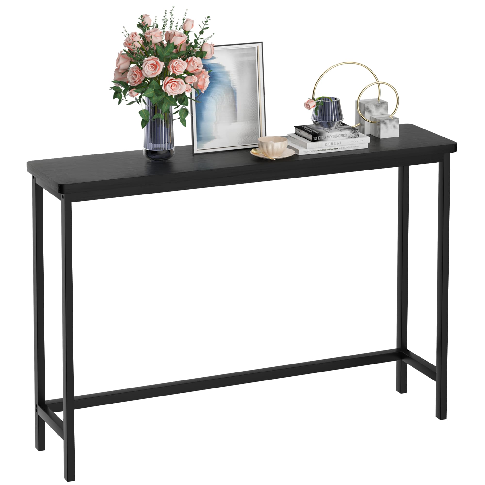 Console Table, Entryway Table, Narrow Sofa Table, 39" Bamboo Hallway Table