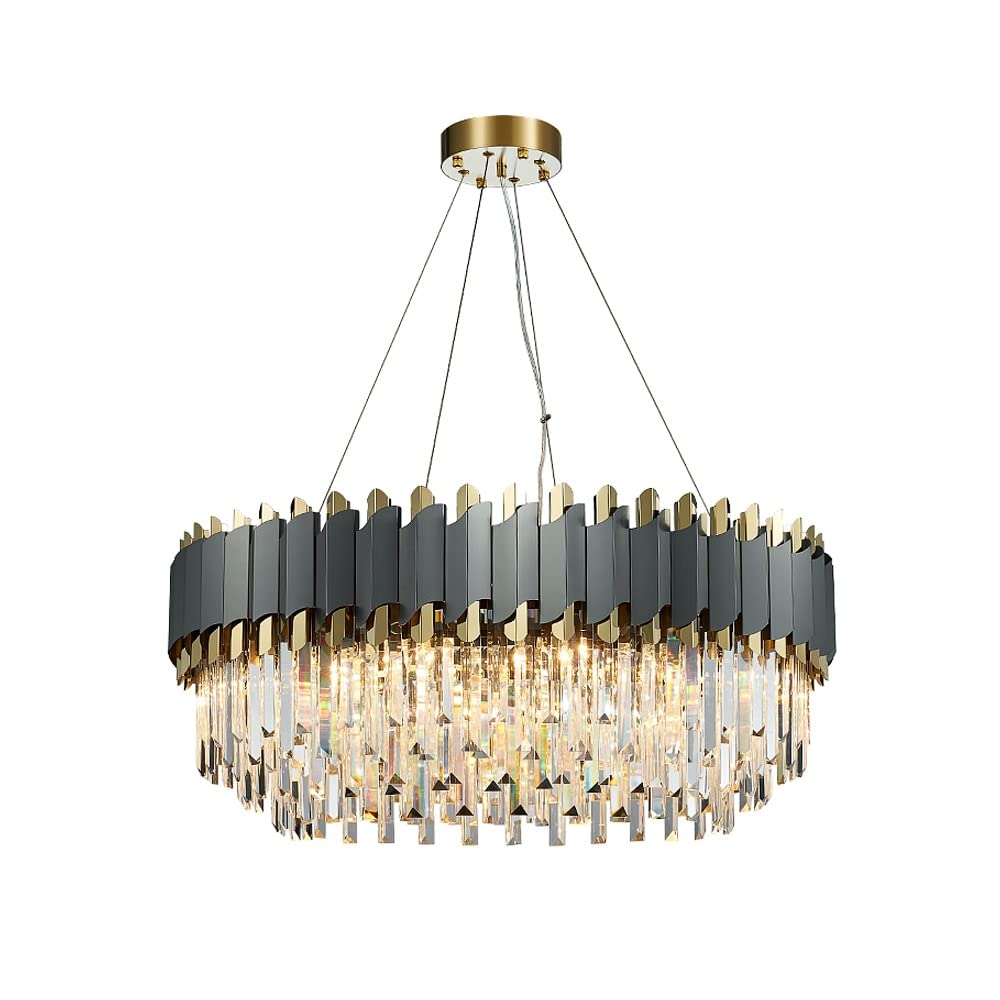 Pendant Light , Pendant Ceiling Light Modern Crystal Chrome Rectangle Round
