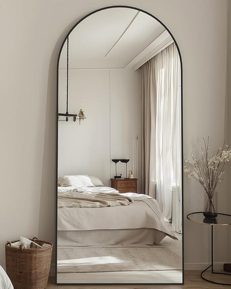 Full Length Mirror, 68"x26" Arched Floor Mirror Freestanding, Floor Standing Mirror