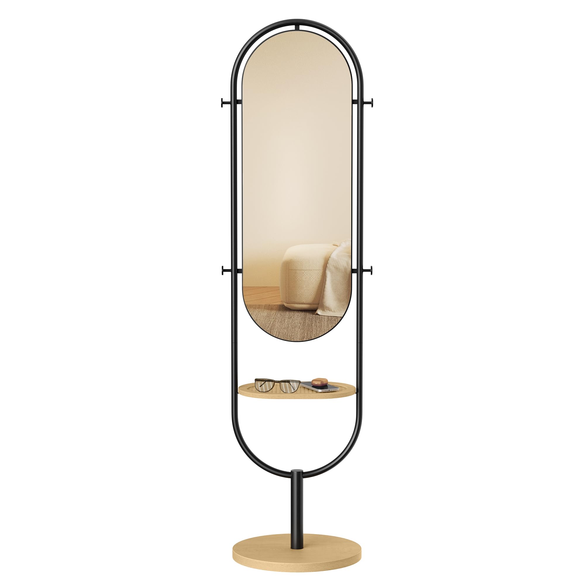 Full-Length Floor Mirror - 3-in-1 Modern Standing Design
