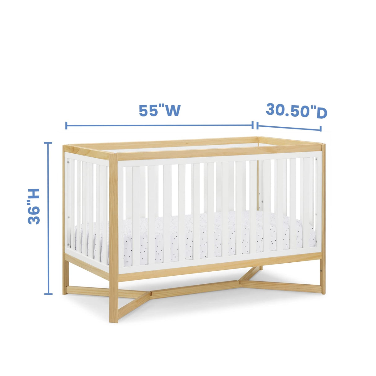 Tribeca 4-in-1 Baby Convertible Crib, Bianca White/Natural