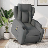 Massage Recliner Chair - Power Lift Armchair, Manual Tilt up to 135°, Vibration Massage, Cup Holders, Fabric, Dark Gray