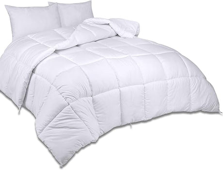 Comforter - Duvet Insert - All Season Soft Quilted Comforters with 8 Corner Tabs Full Size - Down Alternative Bedding Comforter - Box Stitched Duvet Insert (Navy, Full 82"x86")