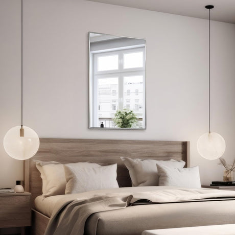 Spectrum Modern Mirror | Stainless Steel Frame with Brushed Nickel Finish
