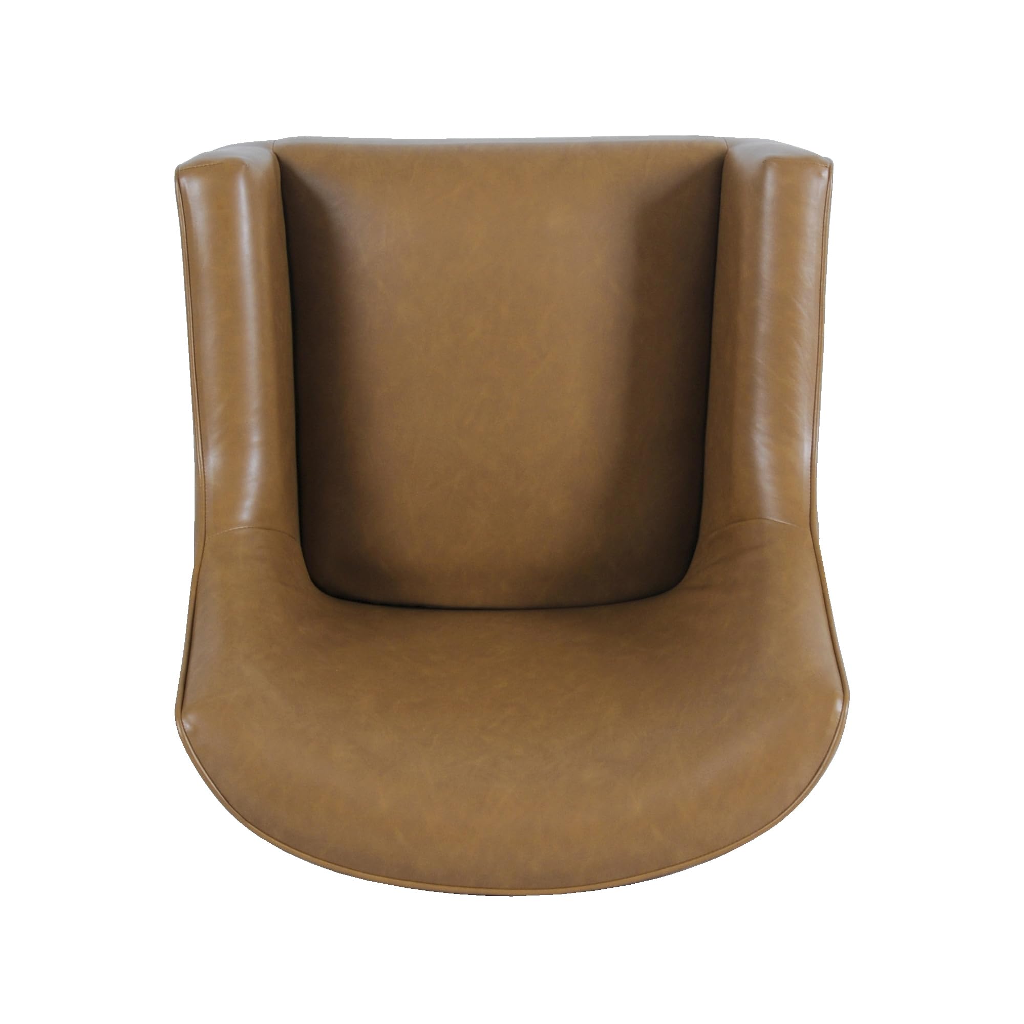 Modern Accent Chair, Home Décor, Accent Chairs for Living Room & Bedroom, Fabric Reading Living Room Side Chair, Single Sofa with Lounge Seat and Metal Legs- Carmel Faux Leather