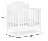 Rose 4-in-1 Convertible Mini Crib in White, JPMA Certified Baby Crib, Non-Toxic Finish,